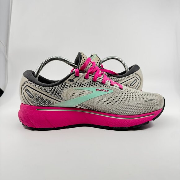 Brooks Ghost 14 Shoes Women Size 8 Gray/Pink Running Sneakers 120356-1B-024 - Picture 11 of 11